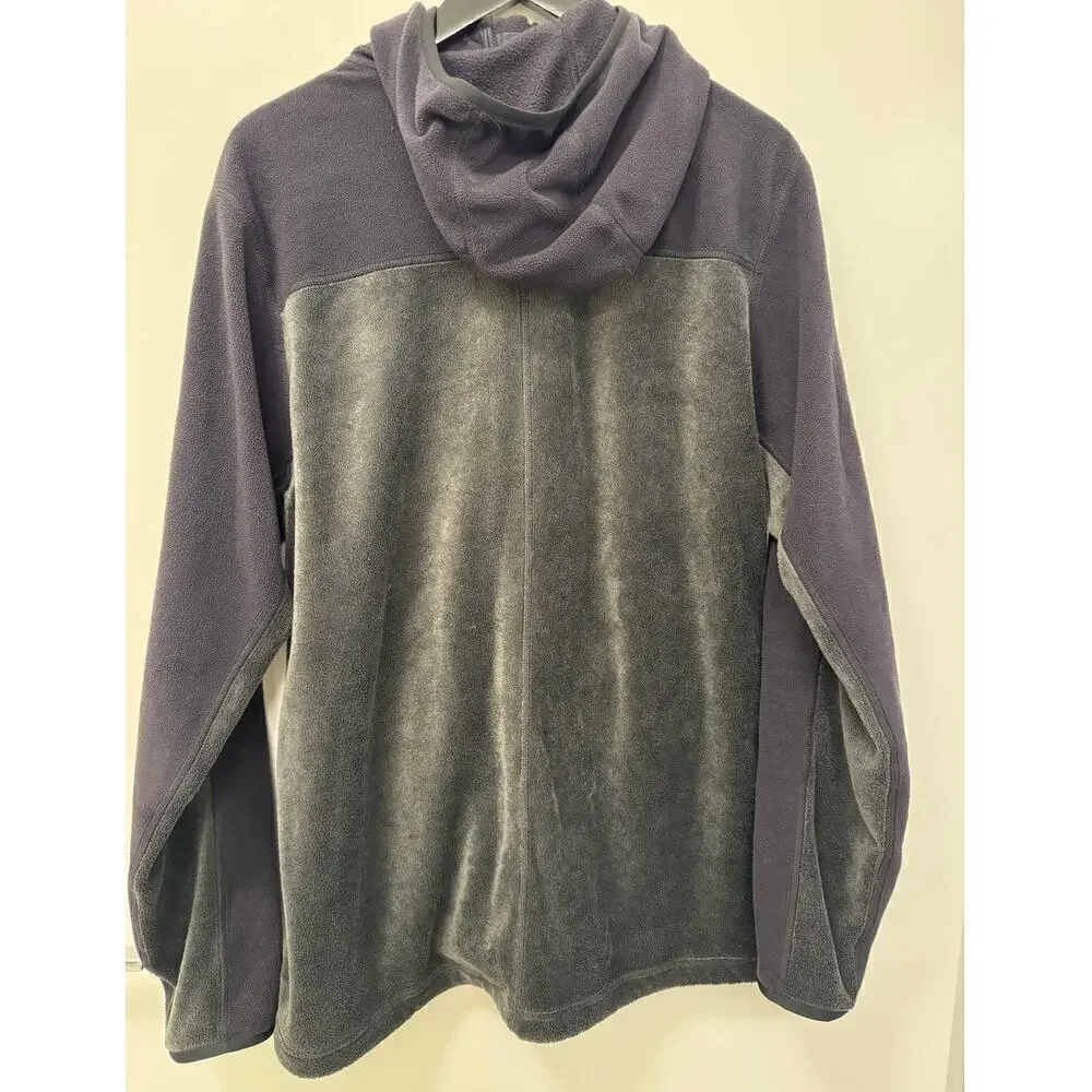 Adidas Men's XL Fleece Plush Black and Gray Zip Up Hoodie